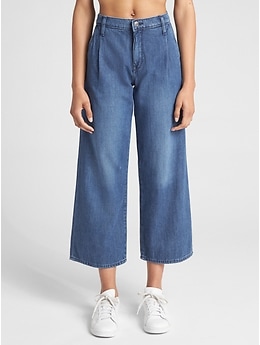 High Rise Wide Leg Crop Jeans Gap