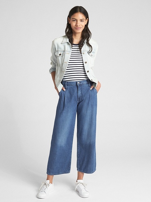 Image number 5 showing, High Rise Wide-Leg Crop Jeans