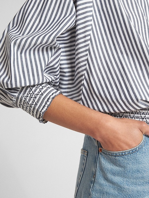 Image number 5 showing, Stripe Smocked Balloon Sleeve Top