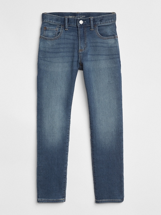 1 of 8 showing, with the color medium wash of product Kids Slim Jeans with Fantastiflex