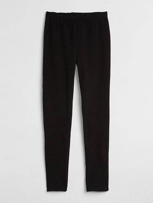 1 of 8 showing, with the color true black of product Kids Leggings in Soft Terry