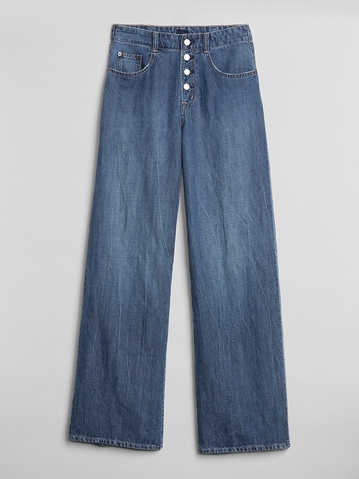 Image number 6 showing, Wearlight High Rise Wide-Leg Jeans with Button-Fly