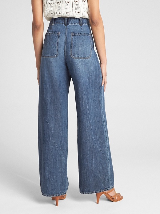 Image number 2 showing, Wearlight High Rise Wide-Leg Jeans with Button-Fly