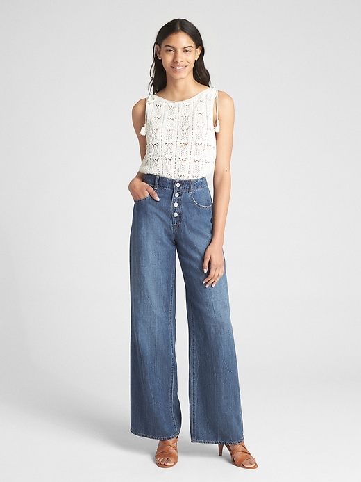 Image number 3 showing, Wearlight High Rise Wide-Leg Jeans with Button-Fly