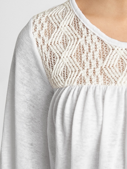 Image number 5 showing, Short Sleeve Crochet-Detail Top