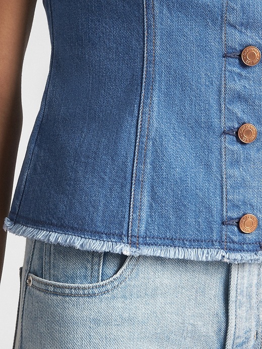 Image number 5 showing, Button-Front Denim Tank Top