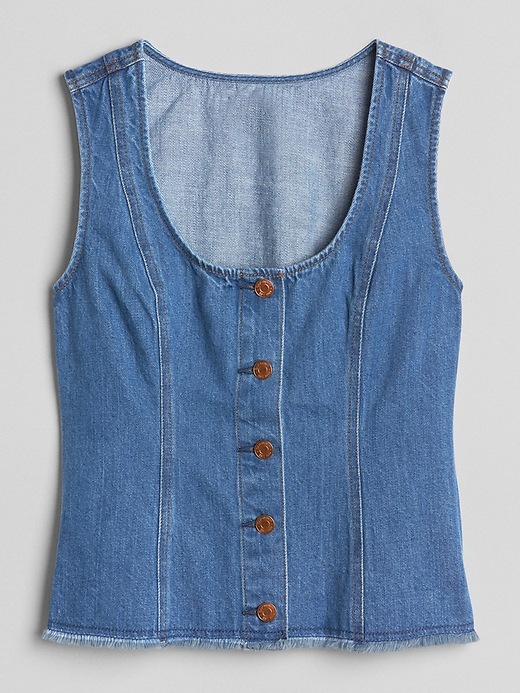 Image number 6 showing, Button-Front Denim Tank Top