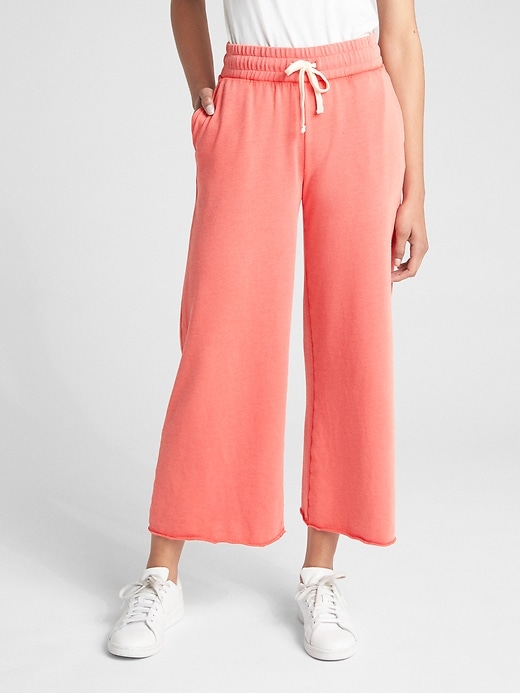 Image number 1 showing, Wide Drawstring Pants in French Terry