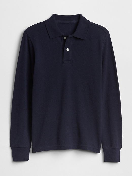 Uniform Long Sleeve Polo Shirt Gap
