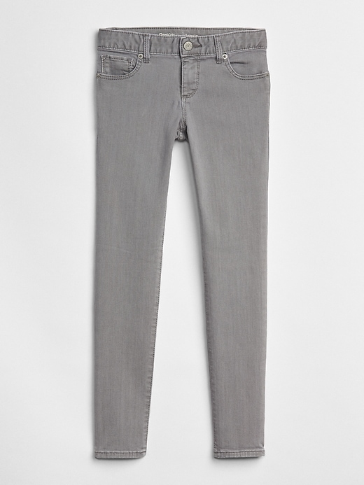 1 of 8 showing, with the color grey denim of product Kids Super Skinny Jeans with Stretch