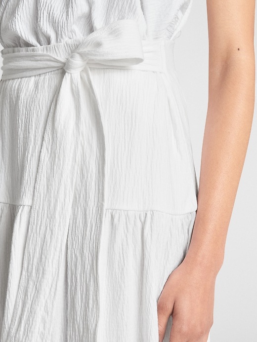 Image number 5 showing, Flounce Tie-Belt Midi Skirt