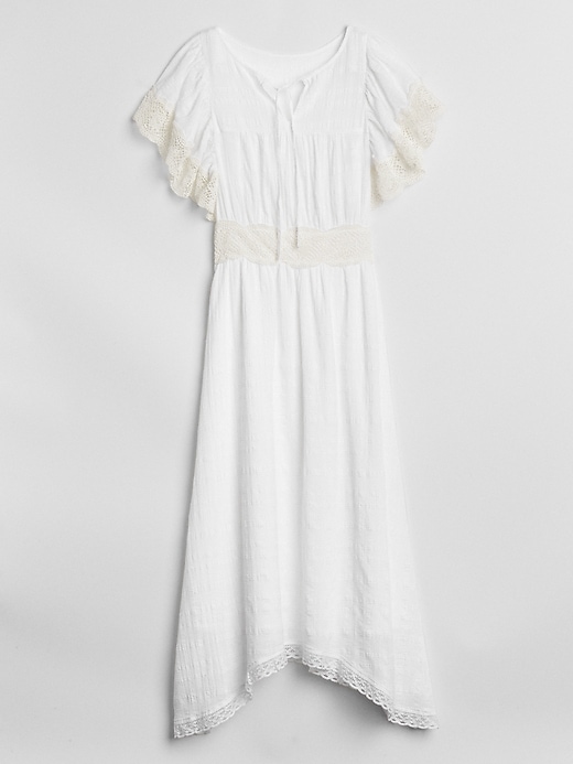 Image number 6 showing, Lace-Trim Flutter Sleeve Midi Dress