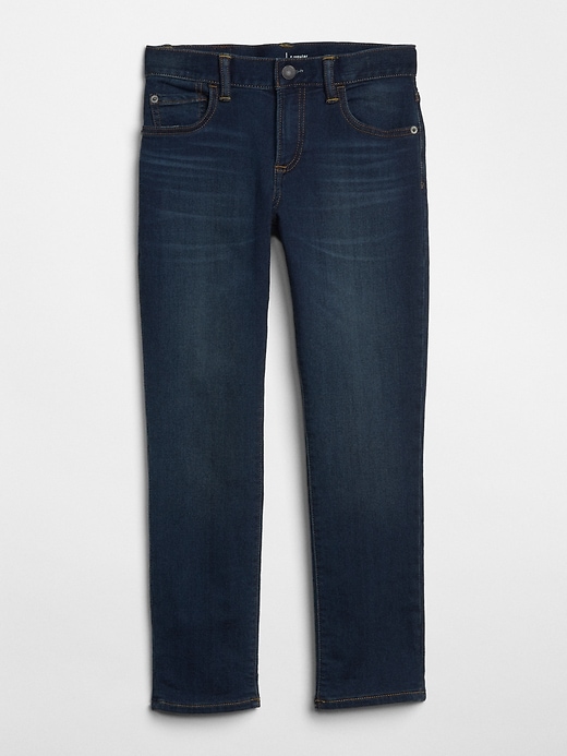 1 of 8 showing, with the color dark wash of product Kids Slim Jeans with Fantastiflex