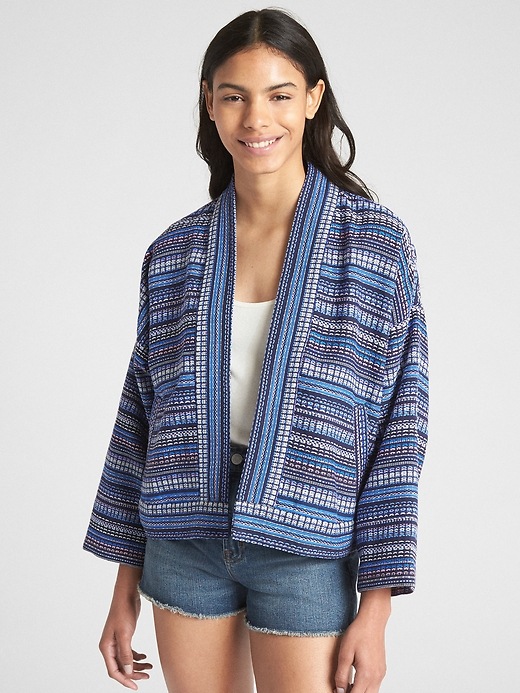 Image number 1 showing, Open-Front Pattern Jacket