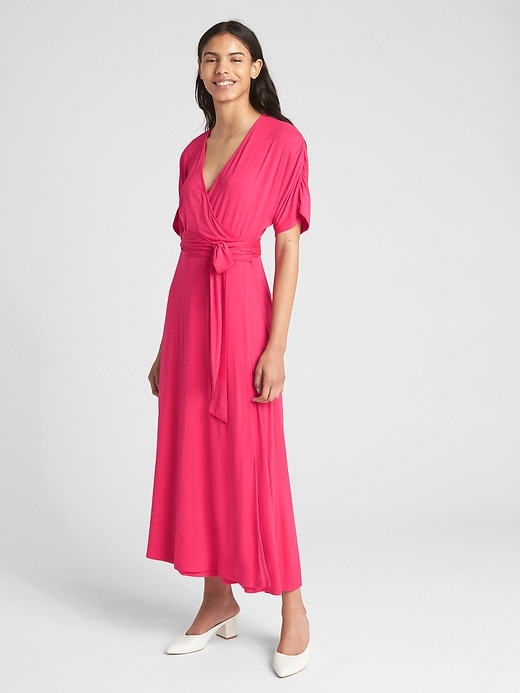 View large product image 1 of 1. Short Sleeve Wrap Maxi Dress