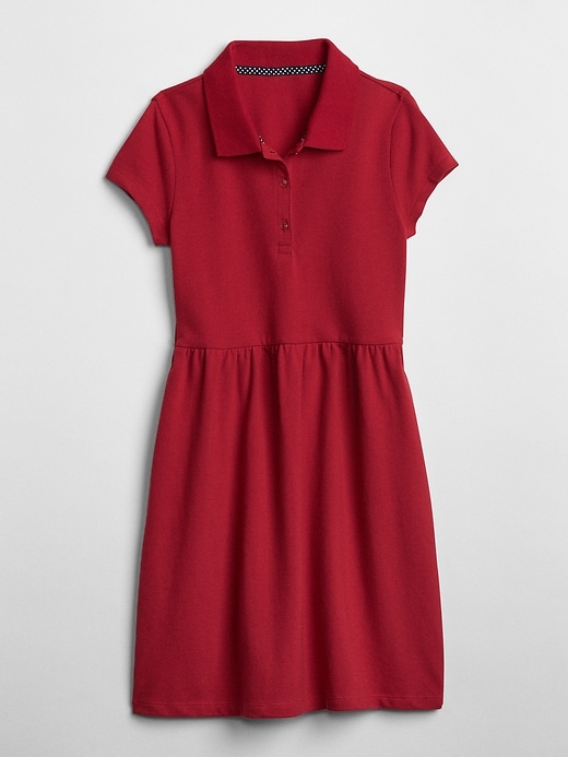 View large product image 1 of 1. Kids Uniform Short Sleeve Polo Dress
