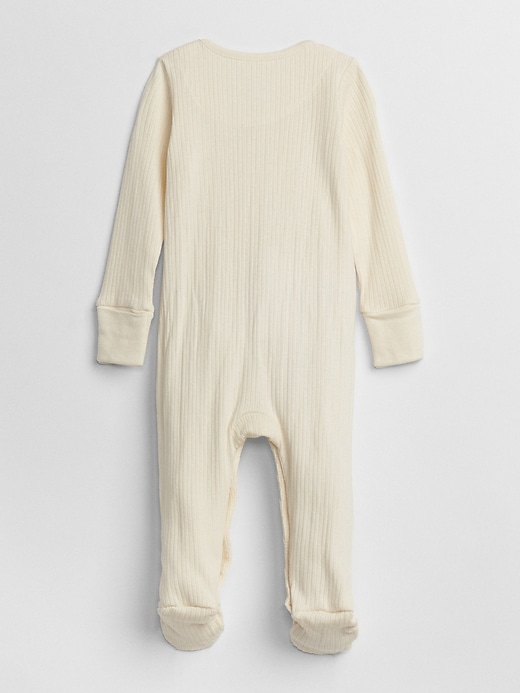 2 of 8 showing, with the color ivory frost of product Baby Organic Cotton Footed One-Piece