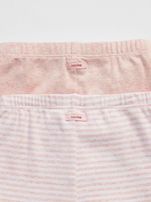 2 of 8 showing, with the color pink heather of product Baby First Favorite Stripe Knit Pants (2-Pack)