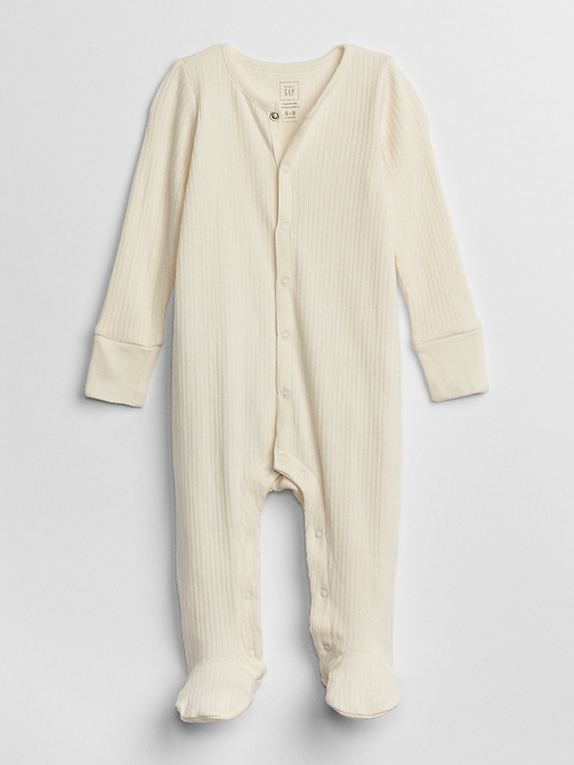 Image number 1 showing, Baby Organic Cotton Footed One-Piece