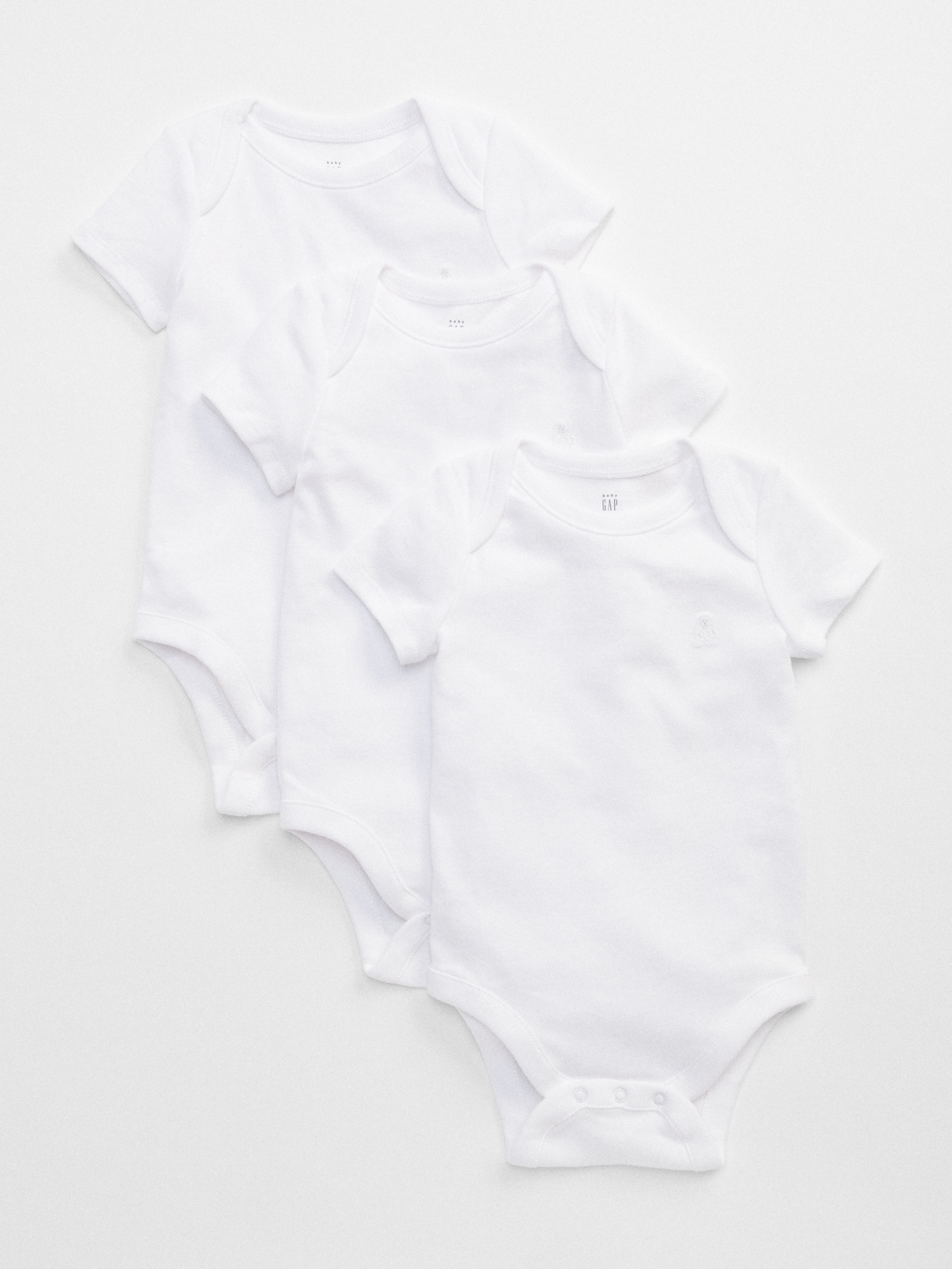 white short sleeve bodysuit baby
