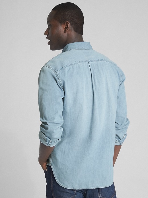 Image number 2 showing, Denim Standard Fit Pocket Shirt