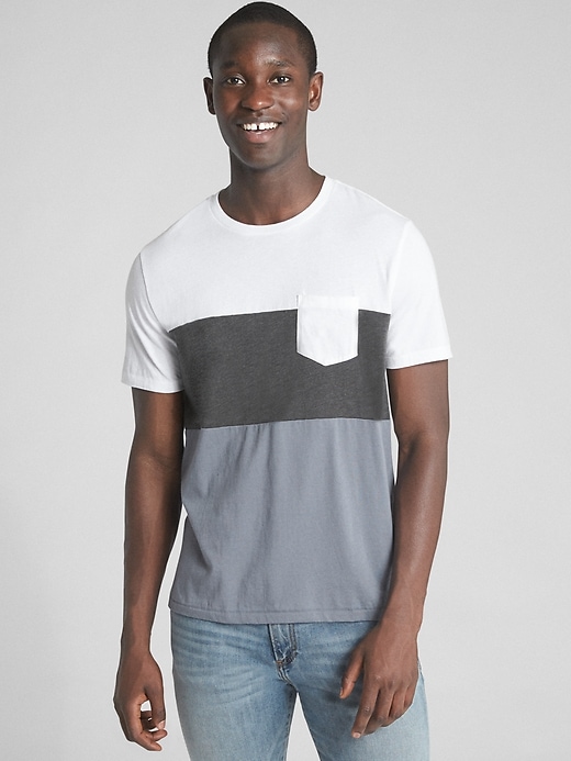View large product image 1 of 1. Short Sleeve Colorblock Pocket T-Shirt