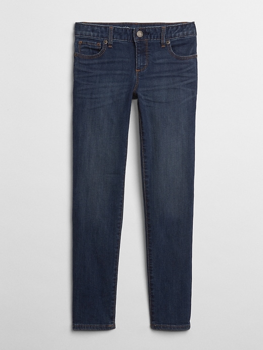 1 of 8 showing, with the color dark wash of product Kids Super Skinny Jeans with Fantastiflex