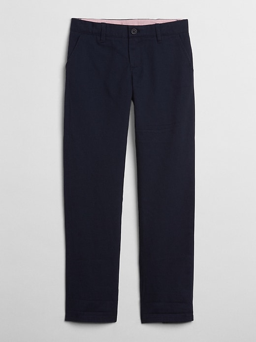 Image number 1 showing, Kids Uniform Stain-Resistant Chinos in Stretch