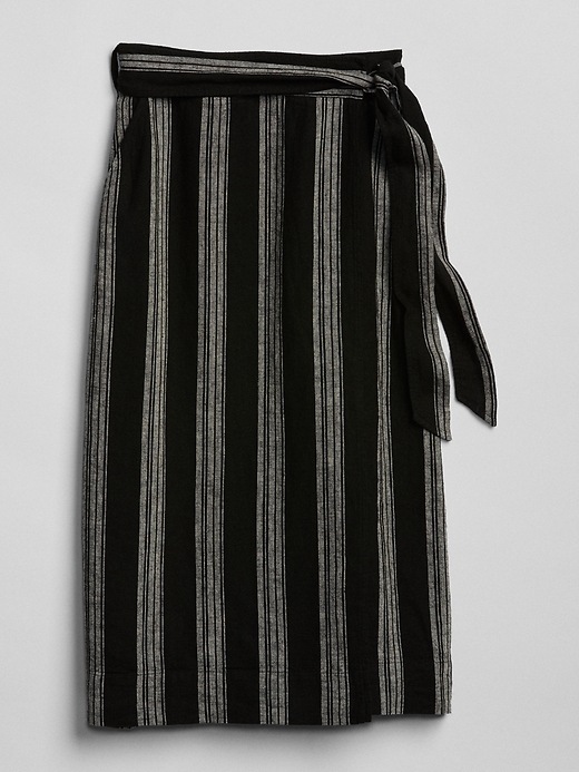 Image number 6 showing, Wrap Tie-Belt Stripe Midi Skirt
