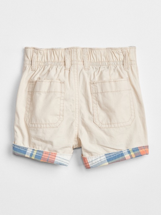 2 of 8 showing, with the color stone of product Plaid Roll-Cuff Shorts
