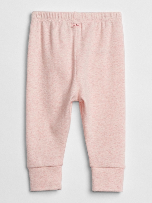 2 of 8 showing, with the color pink heather of product Baby First Favorite Knit Pants