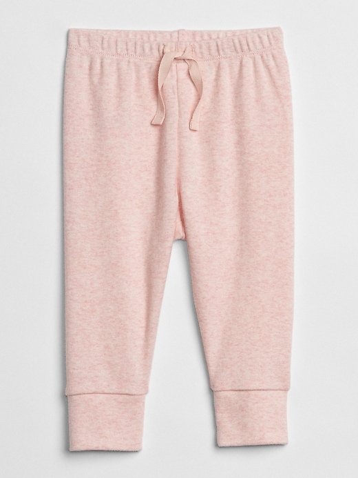 1 of 8 showing, with the color pink heather of product Baby First Favorite Knit Pants