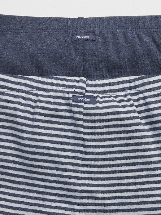 2 of 8 showing, with the color navy heather of product Baby First Favorite Stripe Knit Pants (2-Pack)