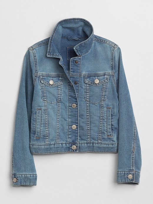 View large product image 1 of 4. Supersoft Knit Denim Jacket