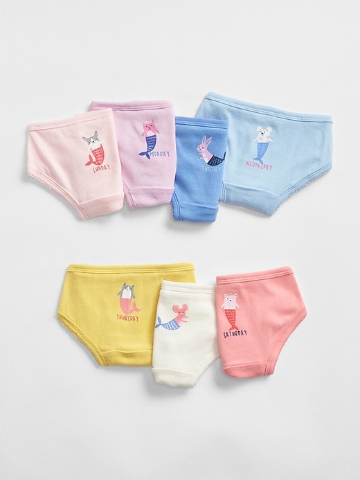 1 of 8 showing, with the color multi of product Mermaid Days-of-the-Week Bikini Briefs (7-Pack)