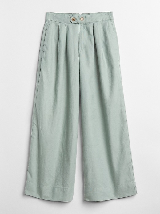 Image number 6 showing, High Rise Wide-Leg Pants in Linen-Cotton