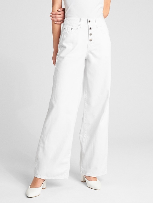 Image number 1 showing, Wearlight High Rise Wide-Leg Jeans with Button-Fly