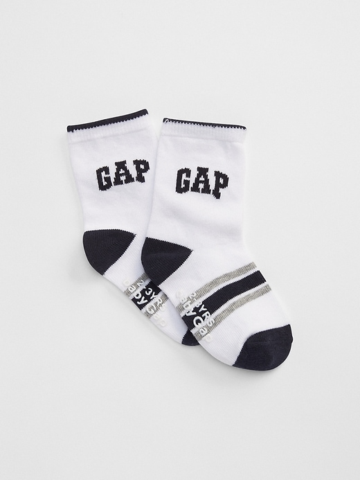 1 of 8 showing, with the color white of product Gap Logo Crew Socks