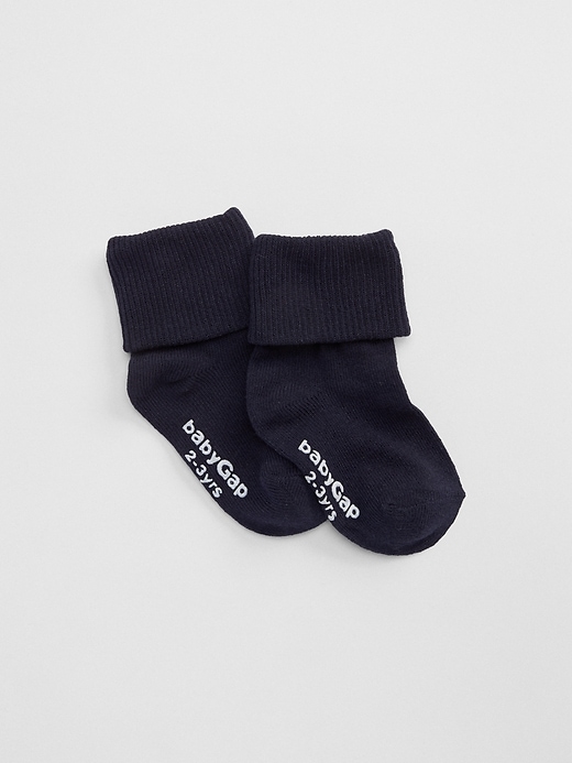 1 of 8 showing, with the color navy of product Triple-roll socks