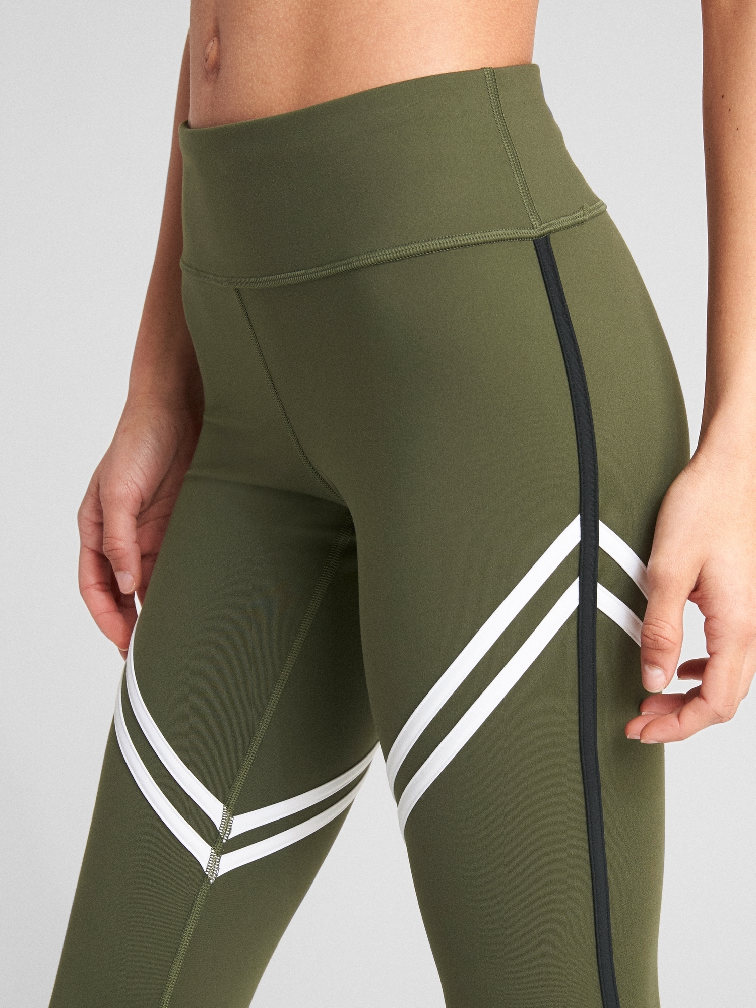 GapFit gFast Blackout Capris with Stripe Detail Gap