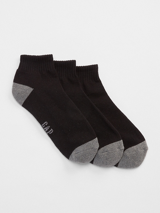 1 of 8 showing, with the color true black of product Quarter Crew Socks (3-Pack)