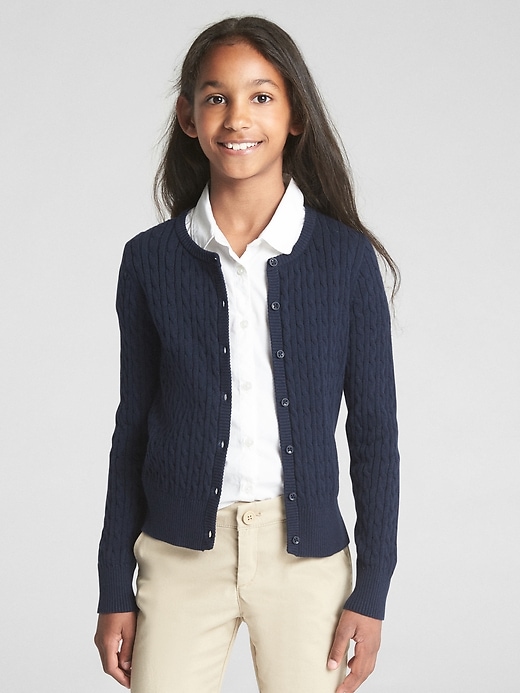 Image number 2 showing, Uniform Cable-Knit Cardigan Sweater