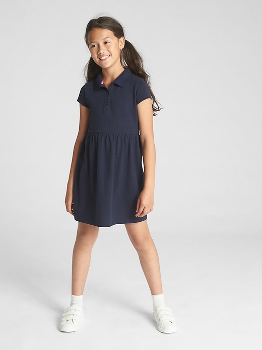Image number 2 showing, Kids Uniform Short Sleeve Polo Dress