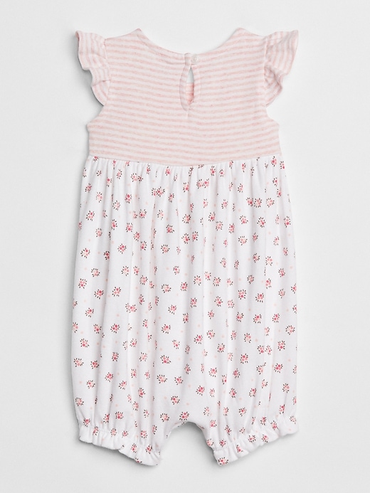 2 of 8 showing, with the color white of product Baby First Favorite Print Flutter Shorty One-Piece