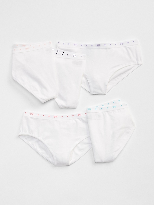 1 of 8 showing, with the color white of product Kids Solid Bikini (5-Pack)