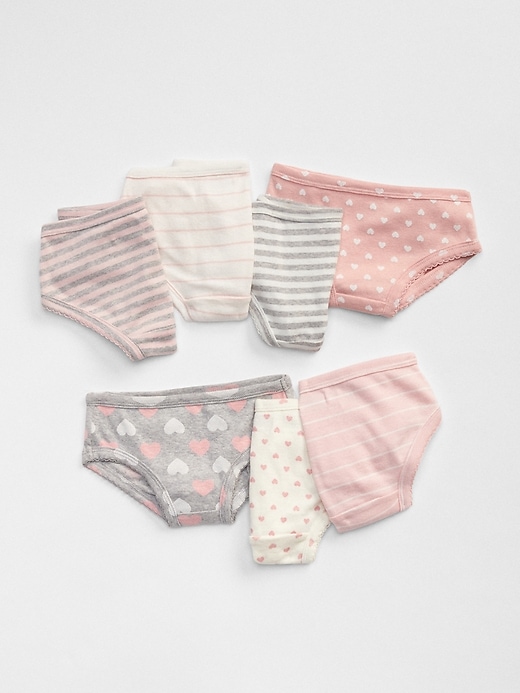 1 of 8 showing, with the color multi of product babyGap Hearts & Stripes Bikini Briefs (7-Pack)