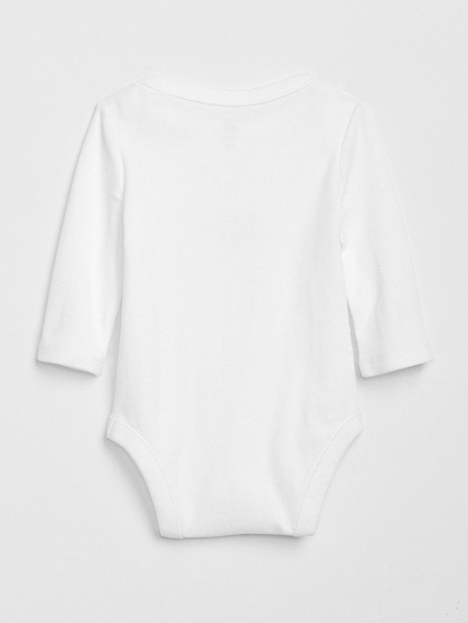 2 of 8 showing, with the color optic white of product Baby Graphic Long Sleeve Bodysuit