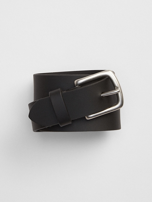 1 of 8 showing, with the color black of product Kids Leather Belt