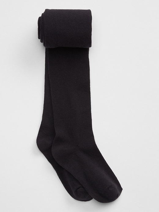 1 of 8 showing, with the color deep true navy of product Kids Solid Cotton Tights