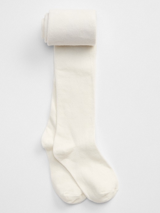 1 of 8 showing, with the color new off white of product Kids Solid Cotton Tights